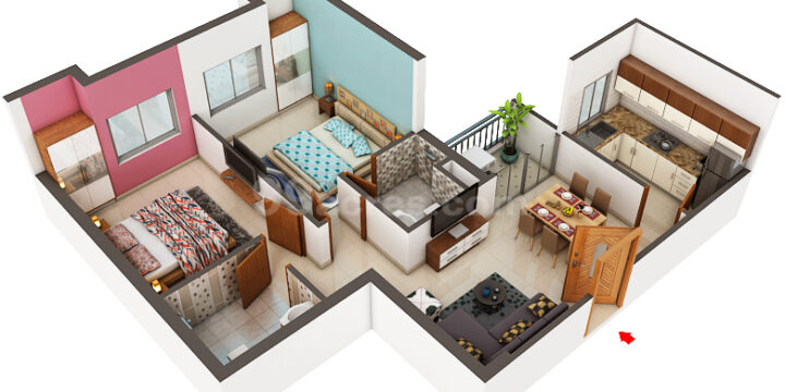 Banyan Tree 2BHK Flat/Apartment 717sqft(carpet)