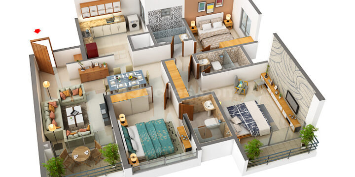 Duville Riverdale Residences 3BHK Flat / Apartment1200sqft